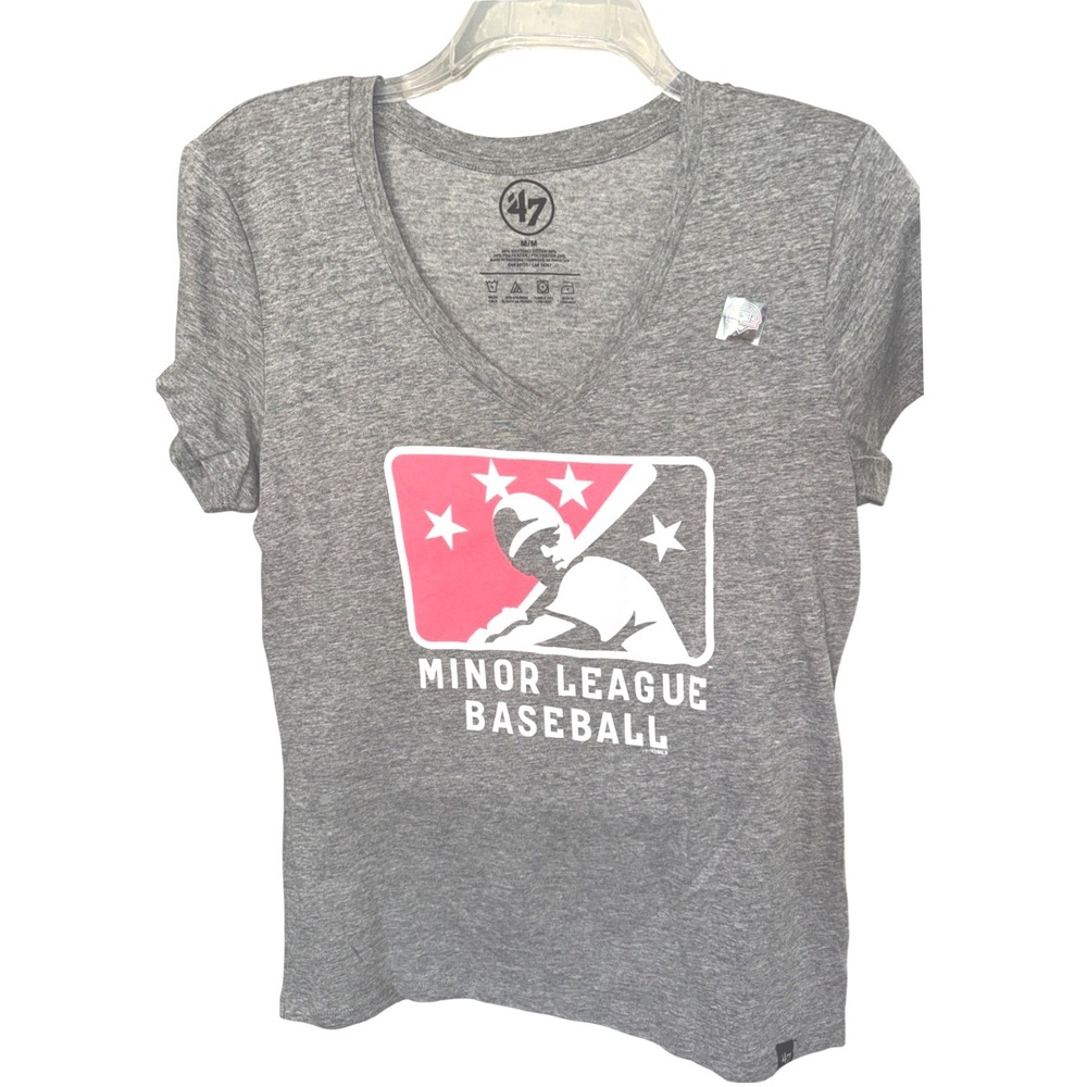 47 Minor League Baseball Short Sleeve T-Shirt Gray‎ cotton poly blend size S NEW